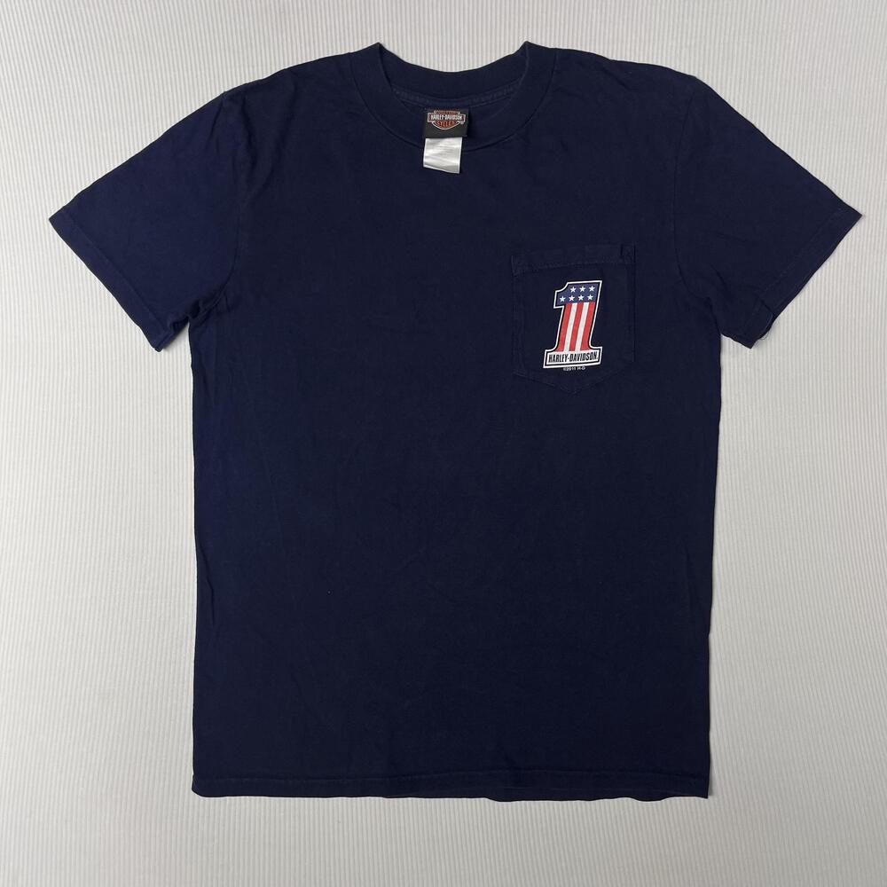 Harley-Davidson Shirt Mens M Frieze O'Fallon IL Pocket Graphic Tee Motorcycle